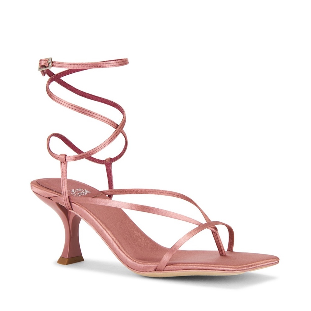 Jeffery Campbell x Revolve Fluxx Satin Pink Strappy Square Sandals Heels 8